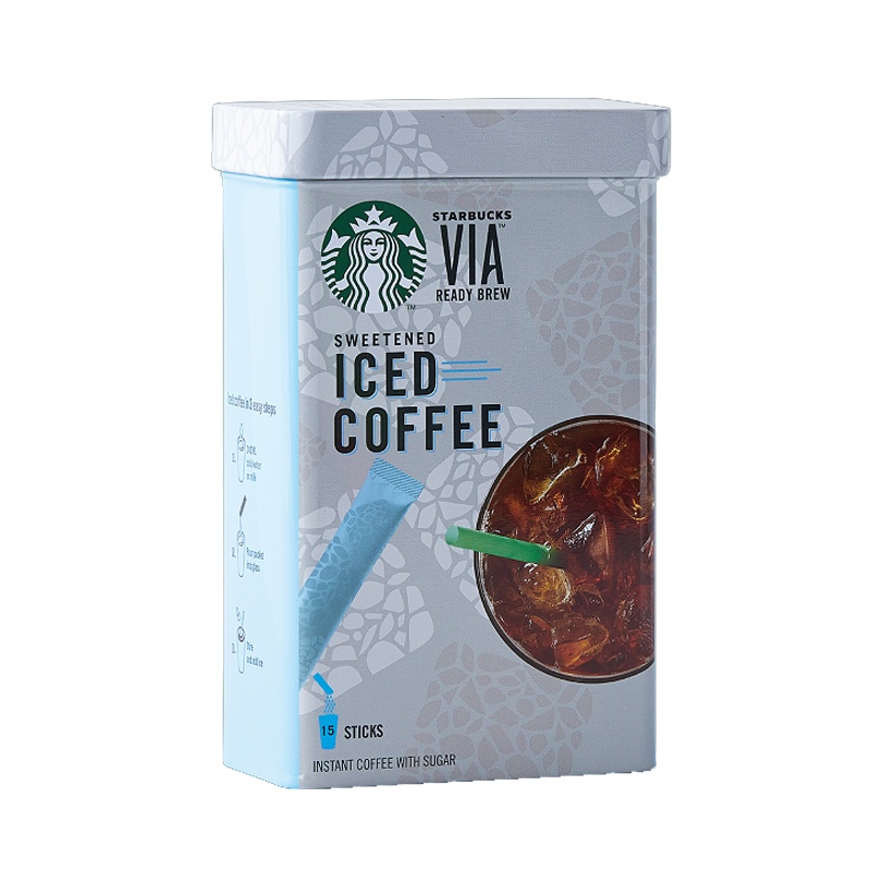Exp.15/08/2021 กาแฟสำเร็จรูป STARBUCKS VIA SWEETENED ICE COFFEE 15 Sticks