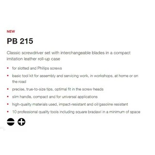 PB Swiss ชุดไขควงพร้อมซองหนัง 10 ตัวชุด (PB215L)