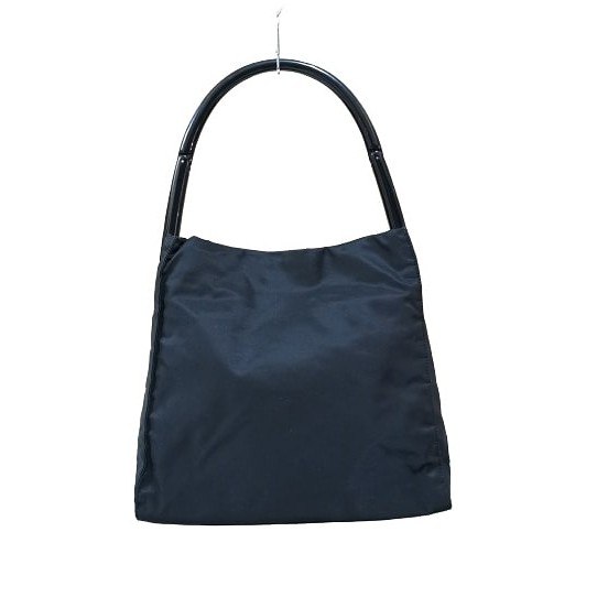 กระเป๋าสะพายข้างPrada vintage ​black​ nylon​ purse tote bag plastic handle(Guaranteed​100%) ปราด้า วินเทจพอร์ชสายงอได้