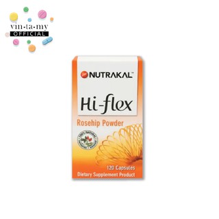 Nutrakal(นูทราแคล) Hi-flex : Rosehip powder โรสฮิปพาวเดอร์ 100% จากเดนมาร์ก ขนาด 120 แคปซูล [EXP.08/06/2024]