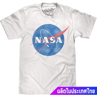 แขนสั้นcrew neck2021 ข้อเสนอพิเศษ NASA Logo ช่องว่าง Tee Luv Distressed NASA Shirt - Vintage NASA Meatball Logo T-Shirt