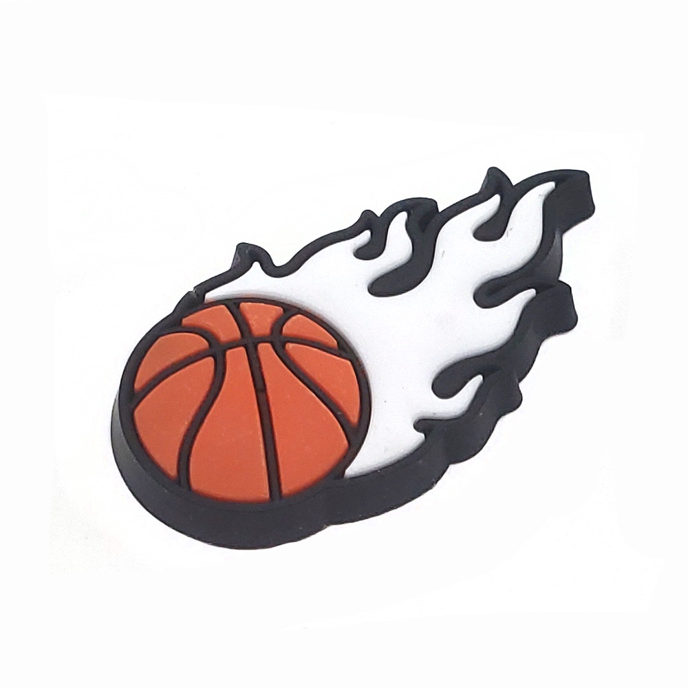 Jibbitz 1pcs ฟุตบอลบาสเก็ตบอล Shoe charms ภาพการ์ตูน Crocs Pin น่ารัก diy decorate รองเท้าแตะ accessories PVC ถอดได้ ของขวัญสำหรับเด็กชายและเด็กหญิง