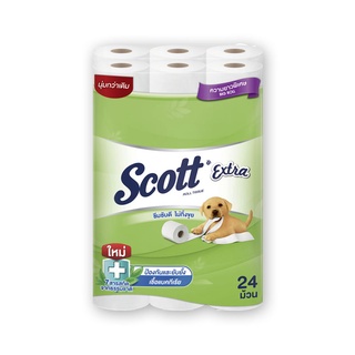 สก๊อตต์ เอ็กซ์ตร้า ยาวพิเศษ กระดาษชำระ ความยาวพิเศษ ยกแพ็ค 24ม้วน SCOTT EXTRA TISSUE