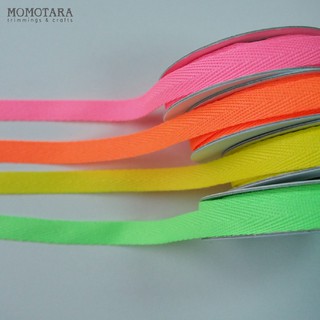 MOMOTARA NEON นีออน Ribbon&amp;Trim Set ก้างปลา/ริกแรก 1 ชุดมี 4 สีๆ ละ 2 หลา