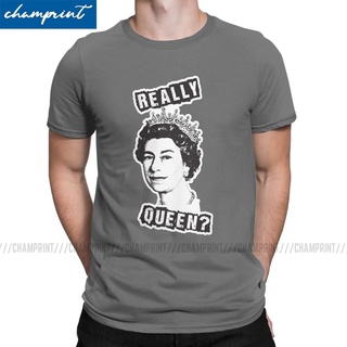 Mens Really Queen Elizabeth II T Shirt British Royal Crown Pure Cotton Clothing Leisure Crew Neck T