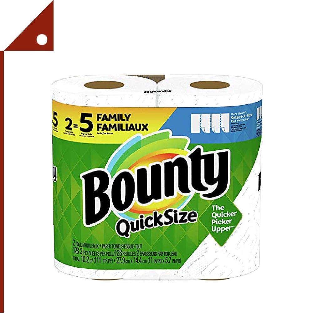 Bounty : BNT75025* กระดาษเช็ดอเนกประสงค์ Quick-Size Paper Towels, 2 Family Rolls