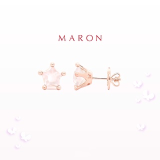 MARON - Little Mythical Stars Earring with Rose Quartz (7.2mm) ต่างหูพลอยดาว พลอยโรสควอตซ์ เงินแท้925