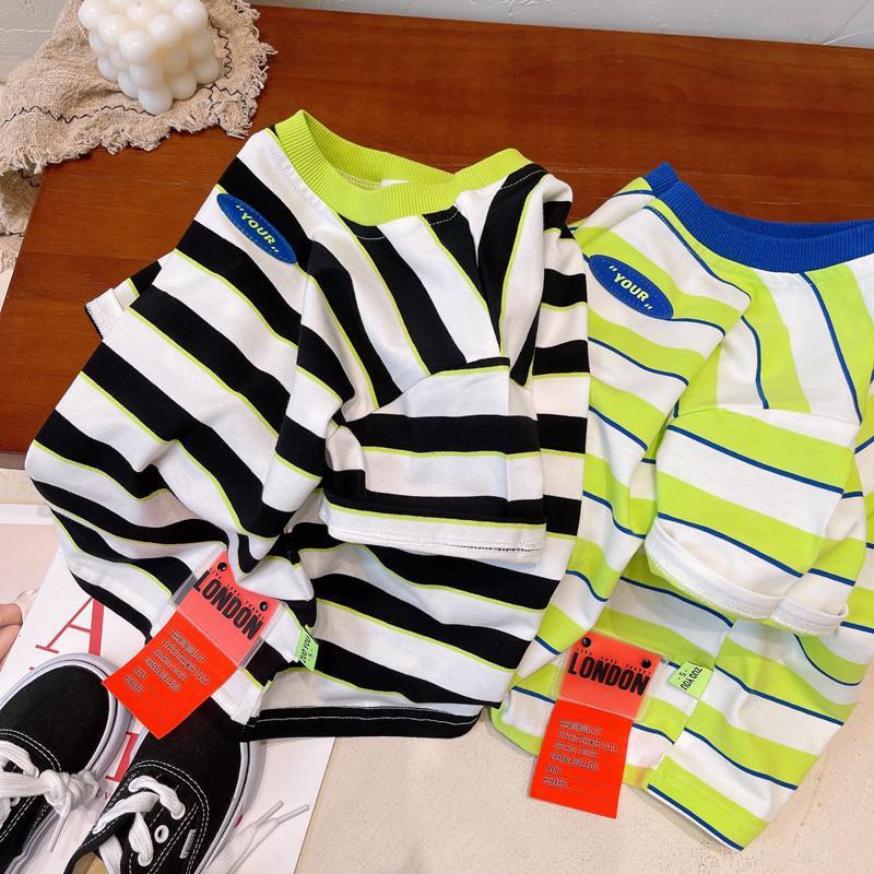 เสื้อยืดแขนสั้นเด็กลายทางฤดูร้อนสำหรับเด็กเกาหลี 2025 - รูปที่ 6