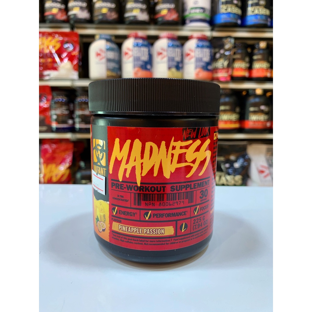 Mutant Pre workout Madness 225 g.มูแทนท์ เมสเนส ขนาด225กรัม ออกกำลังยาวนาน