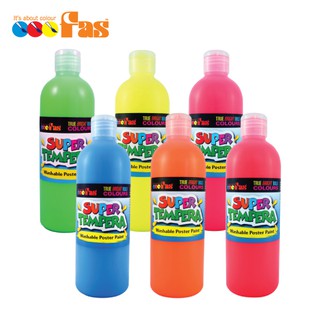 สีโปสเตอร์สะท้อนแสง (FAS Super Tempera Fluorescent Colours 500 ml)