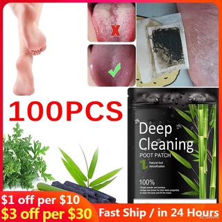 10 100PCS Detox Foot Patches Pads Natural Herbal Stress Relief Feet Body Tox Detoxification Cleansing Pad Health Care