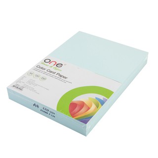 กระดาษการ์ดสี A4 120 แกรม สีฟ้า (แพ็ค250แผ่น) ONE A4 color card paper, 120 grams, blue (250 sheets pack) ONE