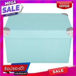 กล่องกระดาษเหลี่ยม STACKO ไซซ์ S 16x24.3x14 ซม. สีฟ้า กล่องเก็บของ PAPER STORAGE BOX STACKO S 16X24.3X14CM BLUE อุปกรณ์จ