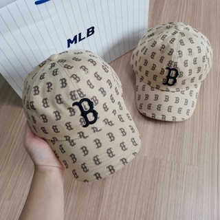 mlb classic monogram unstructured ball cap หมวกสีครีม logo B Boston Free size ด้านหลังหมวกมีสายปรับขนาดได้