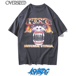 เสื้อยืดผ้าฝ้าย เสื้อยืด พิมพ์ลายภาพยนตร์ KONG Studios สไตล์วินเทจ โอเวอร์ไซซ์