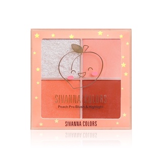 Sivanna Peach Pro Blush &amp; Hightlight #HF6045 : ซิวานน่า พีช โปร บลัช และ ไฮไลท์ บรัชออน ปัดแก้ม x 1 ชิ้น @beautybakery