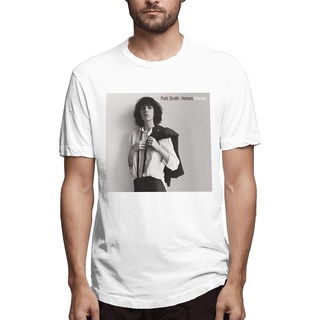 เสื้อยืดโอเวอร์ไซส์เสื้อยืดแขนสั้นลําลอง พิมพ์ลาย Patti Smith Horses แฟชั่นฤดูร้อน สําหรับผู้ชายS-3XL