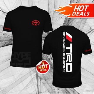 คอตต้อนคอกลมใหม่ พร้อมส่ง เสื้อยืด ลายโลโก้ Toyota TRD สีดํา สีเทา สีขาว สีแดงS-5XL