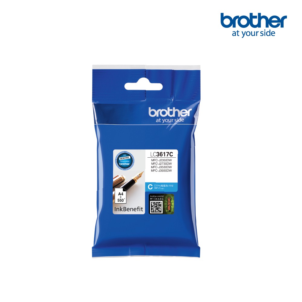 BROTHER INK  LC-3617 CYAN  ของแท้สีฟ้า สำหรับเครื่อง BROTHER MFC-J2330DW/J2730DW, MFC-J3530DW, MFC-J