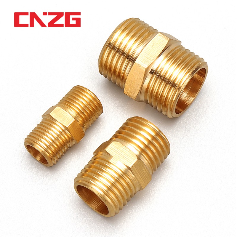 1/8 ถึง 1/4 "3/8" 1/2 "3/4" 1" ชายด้ายทองเหลืองท่อเท่ากันลดหัวนมอุปกรณ์ตัวเชื่อมต่ออย่างรวดเร็ว