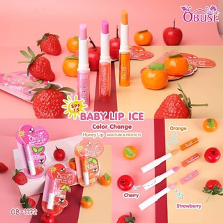 พร้อมส่ง........ ลิปมันเปลียนสีพร้อมกันแดด OBUSE BABY LIP ICE SPF15 ให้ปากสาวๆ น่าจุ๊ฟ