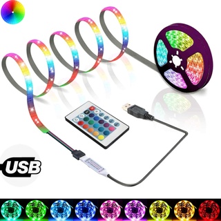 สายไฟ LED RGB 5050 ยืดหยุ่น USB 2835 Luces DC 5V Fita Music บลูทูธ อินฟราเรด ควบคุม TV หน้าจอ ตกแต่งห้องนอน