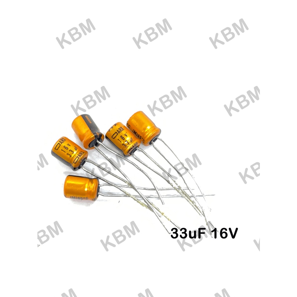 Capacitor (คาปาซิเตอร์)33uF16Vทอง 33uF16V 33uF25V 33uF35V 33uF50V 33uF50V(ELNA) 33uF63V