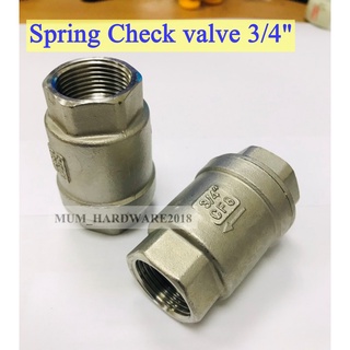 Spring Check valve SUS316 screw ขนาดเกลียว 3/4" (6หุน) สปริงเช็ควาล์ว สแตนเลส316