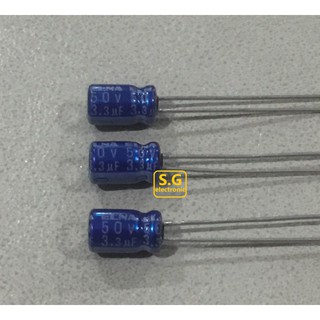 Elna 3.3uF 50v ((ราคาจำนวน 3ตัว)) ตัวเก็บประจุ/อิเล็กทรอไลท์/คาปาซิเตอร์/Capacitor