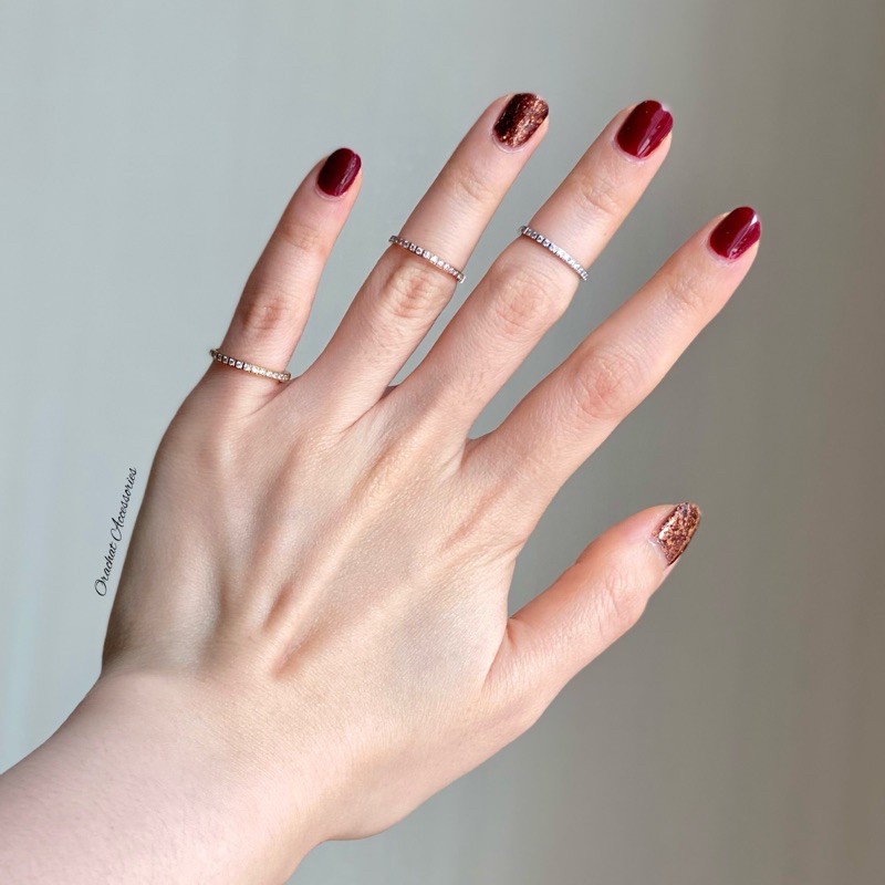 Nan 14k ring. (แหวนข้อ/นิ้วก้อย งานชุบ 14k (สแตนเลส) สวย ทน เงา โดนน้ำ โดนน้ำหอมได้สบายๆเลยค่ะ เพชร CZ) - รูปที่ 2