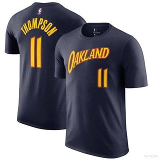 เสื้อยืดแขนสั้น คอกลม พิมพ์ลาย NBA Golden State Warriors Thompson Fan พลัสไซซ์ สําหรับผู้ชาย และผู้หญิง