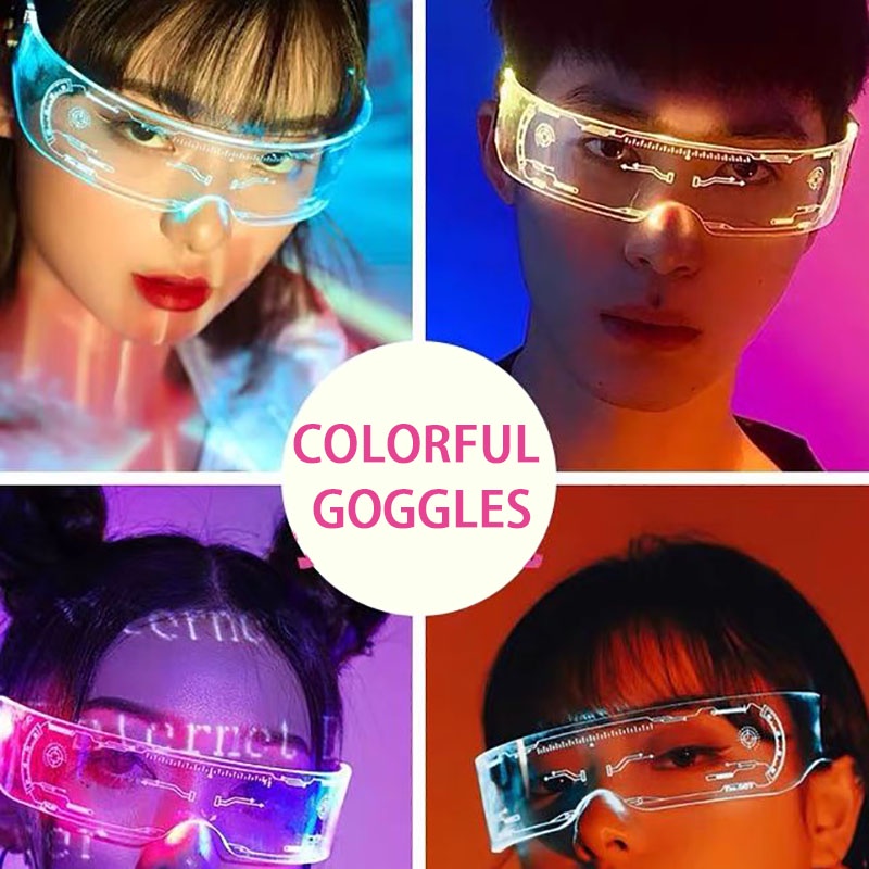 เทคโนโลยีในอนาคต LED แว่นตาเรืองแสง อเนกประสงค์ ผู้ชาย ผู้หญิง เด็ก ถ่ายภาพ ปาร์ตี้ บาร์ ดนตรี เทศกาล เทคนิค แว่นตา