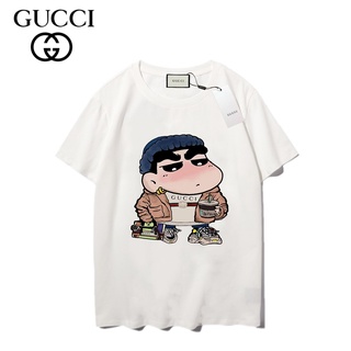 เสื้อยืดแขนสั้น ผ้าฝ้าย พิมพ์ลาย Gucc แฟชั่นสําหรับผู้ชาย และผู้หญิง