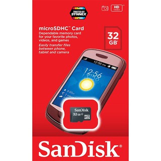 Sandisk microSDHC Class4 32GB Memory Card (SDSDQM_032G_B35) เมมโมรี่ การ์ด แซนดิส ใส่ เครื่องเล่น MP3 โทรศัพท์ Andriod