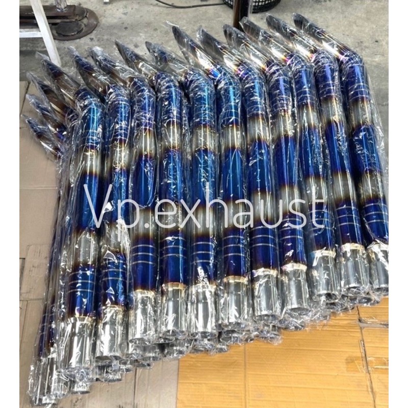 ปลายรถไถ ปลายท่อรถไถ สเตนเลส304ไดร์สีไทเทเนียม ขนาด 3นิ้ว ยาว 1.20เมตร ท่อรถแทร๊กเตอร์ รถไถซิ่ง