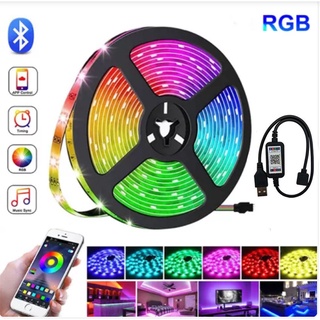 แถบไฟ LED RGB บลูทูธ ไดโอด เทปไฟ LED 5 เมตร สําหรับตกแต่งห้อง ทีวี แบ็คไลท์ APP