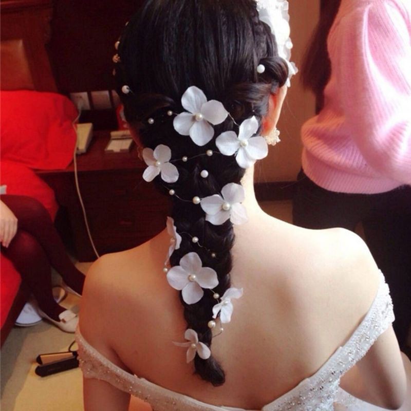 เครื่องประดับดอกไม้ประดับมุกสำหรับตกแต่งผมดอกไม้พร้อกส่งค่ะ