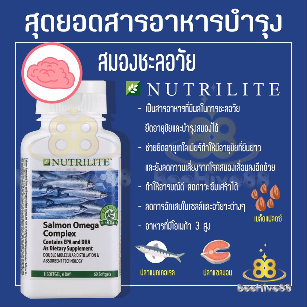 AMWAY NUTRILITE Salmon Omega Complex Fish Oil น้ำมันปลา แอมเวย์ 60/120 เม็ด