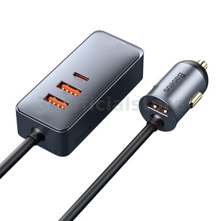 Baseus 120W 4-Port Car Charger PPS PD QC3.0 FCP AFC ชาร์จเร็ว สายเคเบิลยาว 1.5 ม.