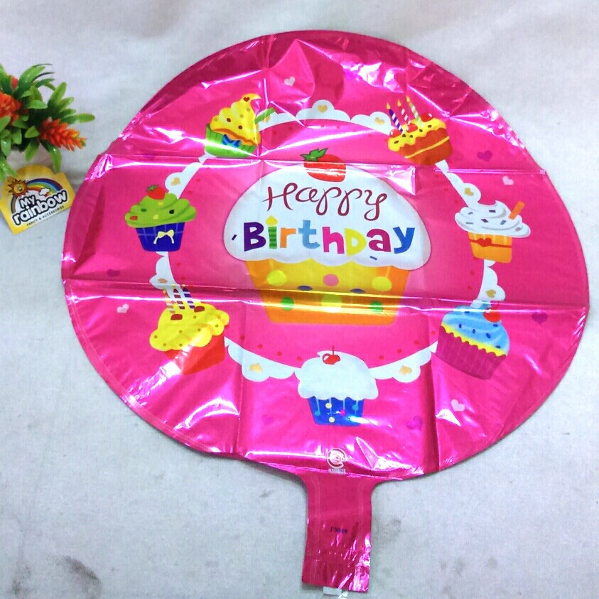 ลูกโป่งกลม voil รอบเขียนสุขสันต์วันเกิด HBD / อุปกรณ์ปาร์ตี้วันเกิด ตกแต่ง HBD (09010012)