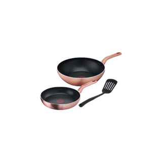 Tefal เซ็ตเครื่องครัว 3 ชิ้น COOK & SHINE SET3 ก้นกระทะอินดักชั่น รุ่น G803S395 กระทะเทฟล่อนtefal กระทะเตาแม่เหล็กไฟฟ้า กระทะทีฟาล์ว กระทะไฟฟ้า