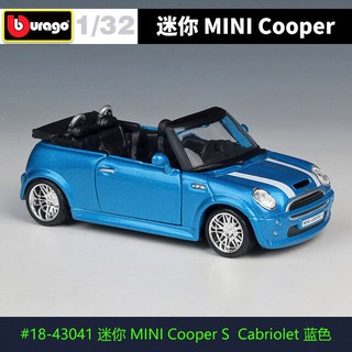 รถโมเดล Mini cooper s cabriolet สเกล 1:32  bburago_18-43041 ประตูรถเปิดได้จริง