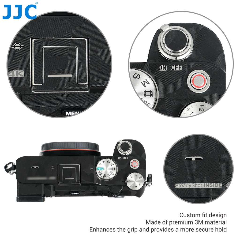 JJC SS-A7C สติ๊กเกอร์ป้องกันรอยขีดข่วนสำหรับตัวกล้อง Sony a7C A7C, ฟิล์มตกแต่งผิววัสดุ 3M ปราศจากสารตกค้าง