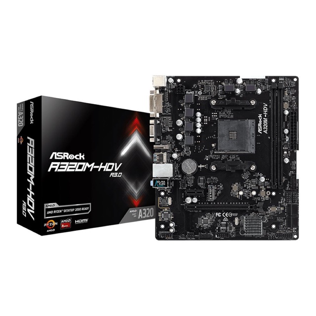 MAINBOARD (เมนบอร์ด) AM4 ASROCK A320M-HDV R3.0