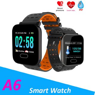 A6 สมาร์ทนาฬิกา Heart Rate Monitor กีฬาฟิตเนสติดตามความดันโลหิตกันน้ำ SmartWatch