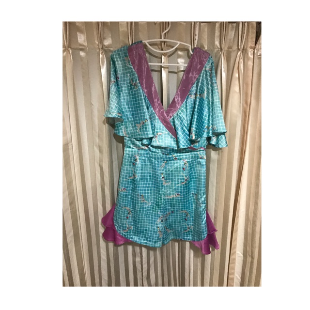 จั๊มสูทขาสั้นlyn around แท้จากshop