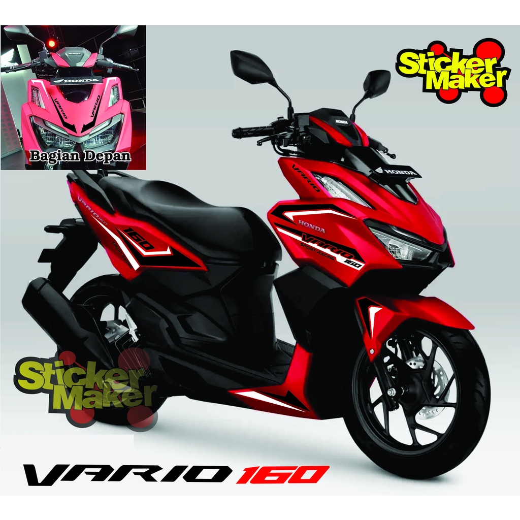 Merah ใหม่ สติกเกอร์ติดตัวถังรถยนต์ สีแดง สําหรับ honda vario 160 vario 2022 01