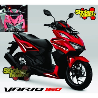 สติกเกอร์ติดตัวถังรถยนต์ สีแดง สําหรับ honda vario 160 vario 2022 01