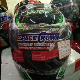 Space Crown หมวกกันน็อค รุ่น FIGHTER-STK NO.19 (เขียวดำ)