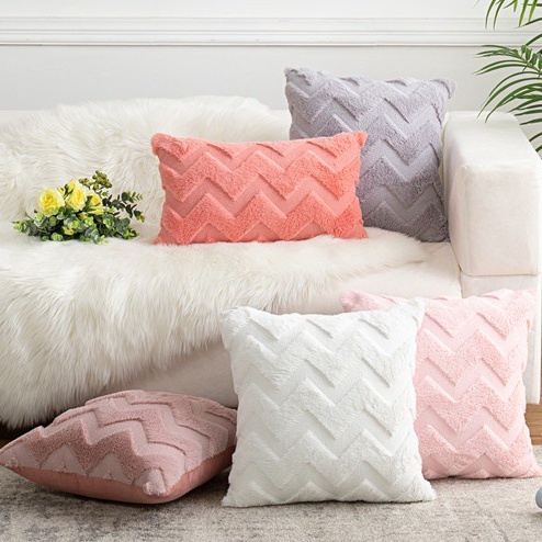 ปลอกหมอนอิง30X50 ซม / 45X45 ซม / 50X50 ซม ผ้าขนสัตว์ หมอนอิง ปลอกหมอนอิง ปลอกหมอนอิงทรงสี่เหลี่ยมผืน